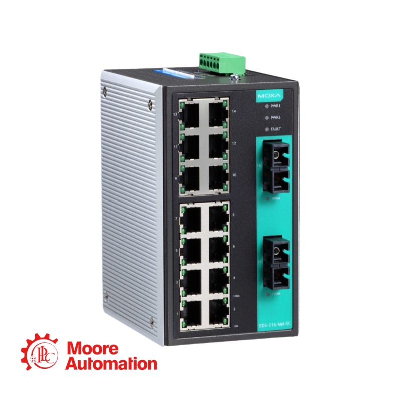 MOXA 4600136 EDS-316-SS-SC-T beheerde industriële Ethernet-switch