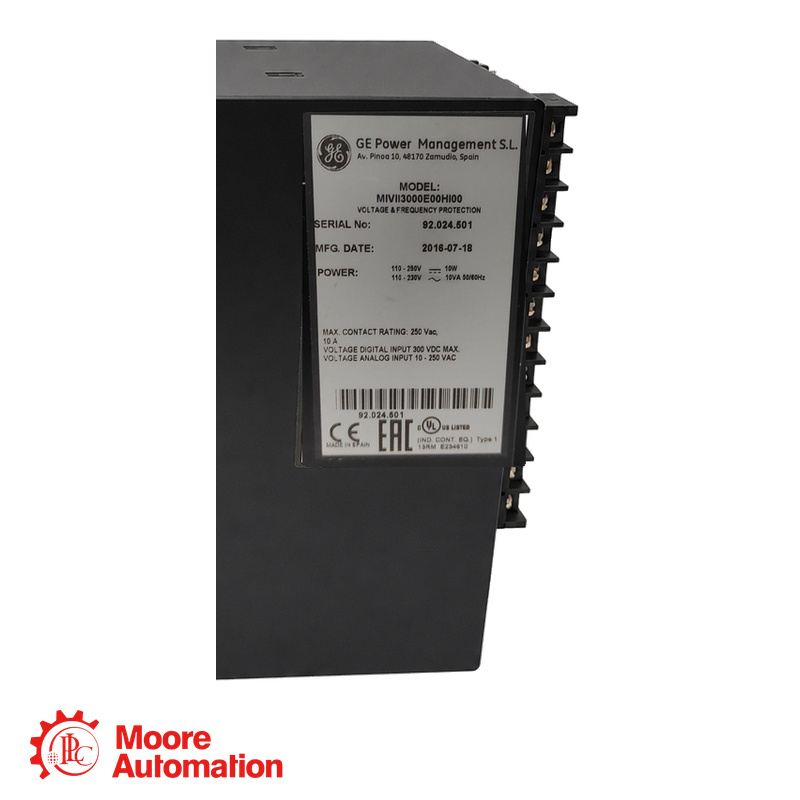 GE Multilin MIVII3000E00HI00 voltage frequency relay side view
