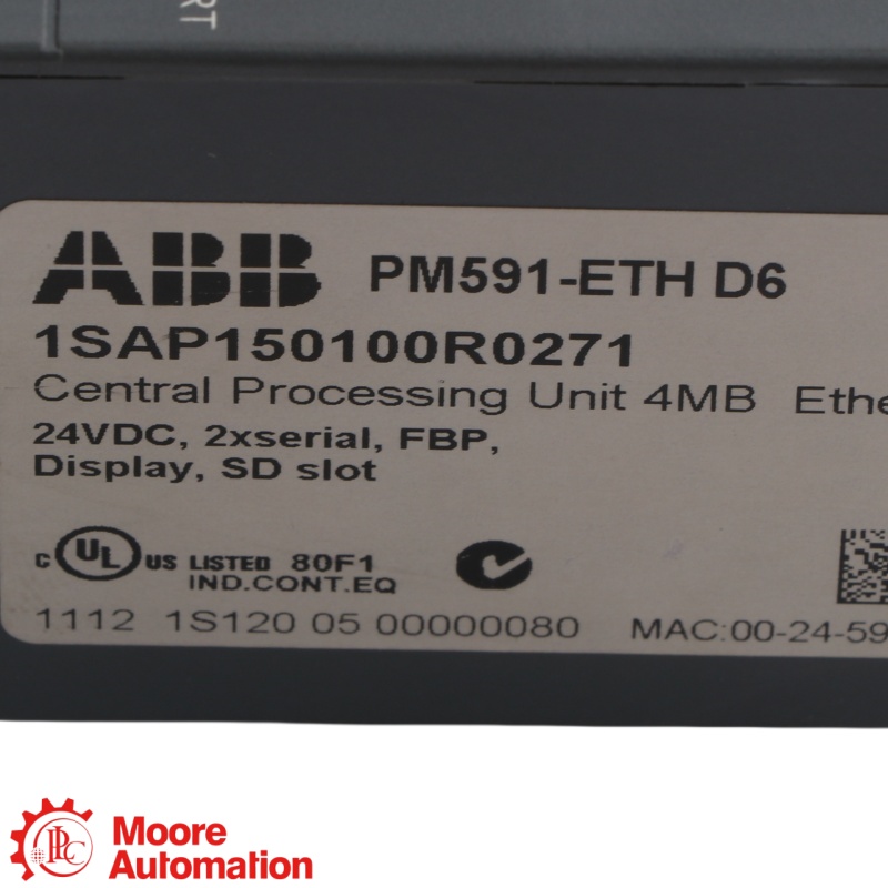 ABB PM591-ETH AC500 PLC-CPU met Ethernet