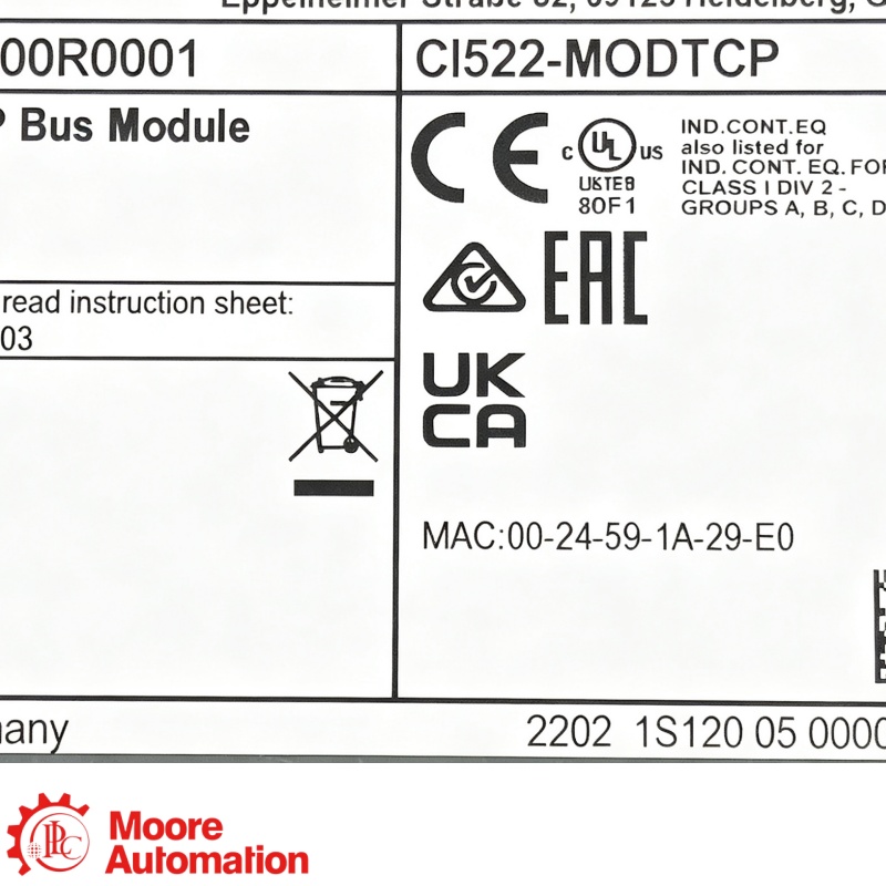 ABB CI522-MODTCP AC500 Modbus TCP digitale I/O-module