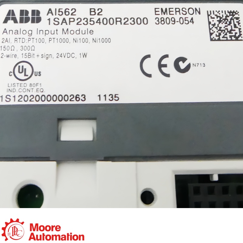 ABB AI562 1TNE968902R1102 2-kanaals RTD analoge ingangsmodule