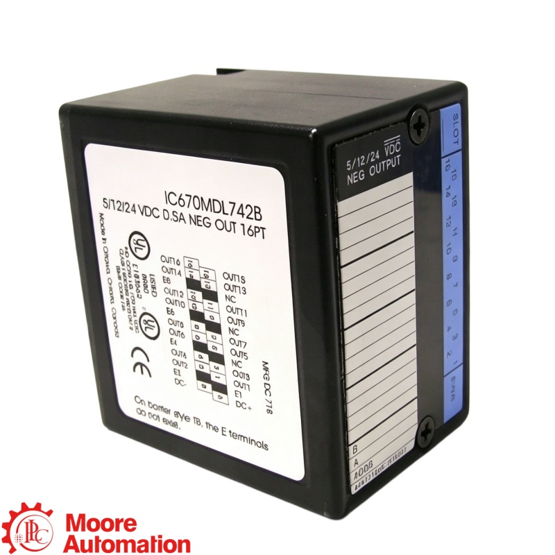GE Fanuc IC670MDL742 5/12/24 VDC 16-Point Output Module