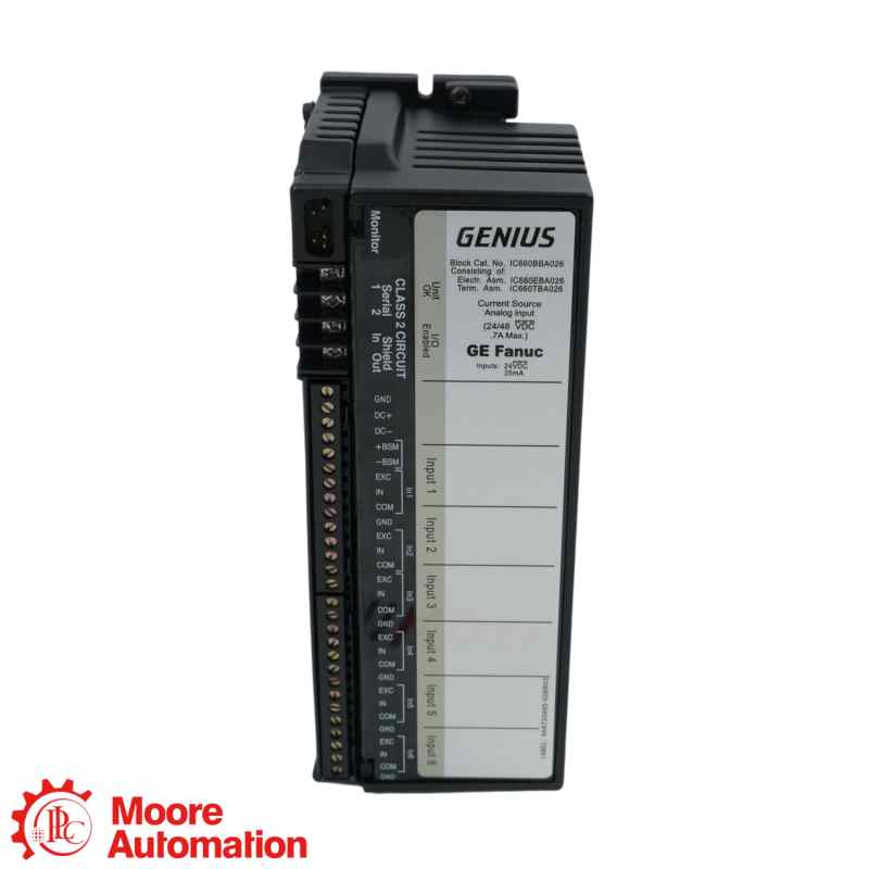 GE Fanuc IC660BBA026 Genius I/O-stroombron analoog 6-ingangsblok